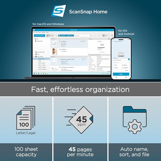 ScanSnap iX2500 Premium Wireless or USB High-Speed Cloud Enabled Document — view 2
