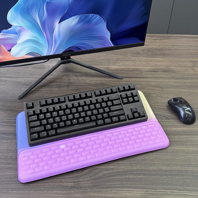 Computer Keyboard Stand with Wrist Rest, Ergonomic Tilted Keyboard Holder — view 7