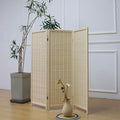 Furnnylane 3 Panel Short Room Divider Screen, Small Bamboo Panel Divider