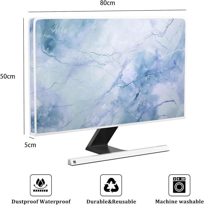 Baocicco Fashion Haze Blue Marble Screen TV Cover 32 Inch Full Body Cover — view 2