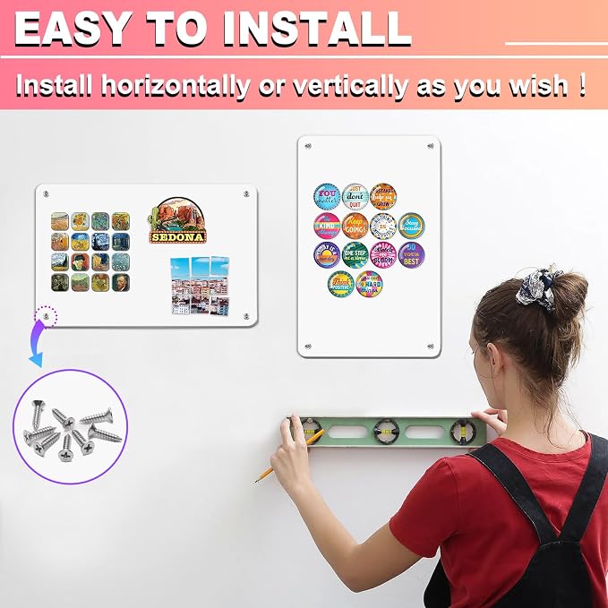 4 Pack White Magnetic Board, 17.5" x 11.4" Magnet Bulletin Board to Display — view 3