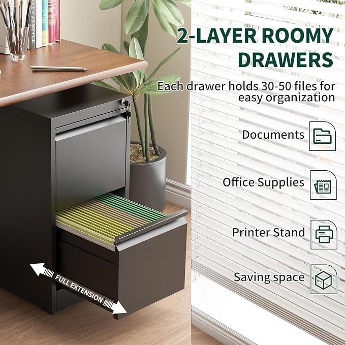 Yukimo 2 Drawer File Cabinet — view 4
