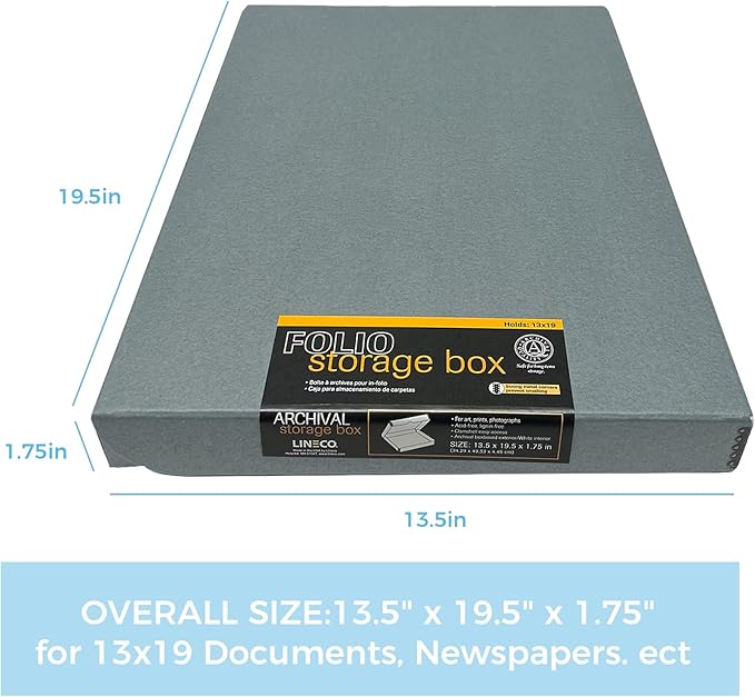 Lineco Folio Storage Box, Clamshell Design — view 2