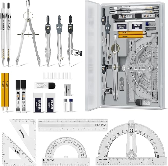 Nicpro 22 PCS Compass Geometry Tools