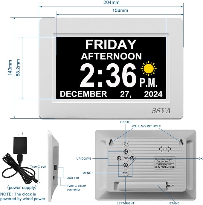 SSYA Digital Calendar Alarm Clock — view 2