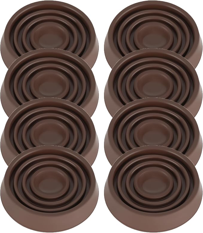 Furniture Coasters, 1.5X1.5 Rubber Caster Cups Non Slip Furniture Pads Non Skid