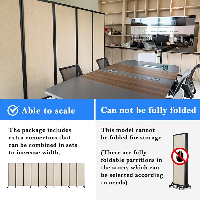 Upgrade Version Room Partition and Divider, Freestanding Rolling Dividers — view 3