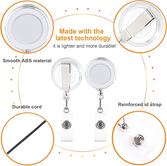100 Pack Retractable Badge Reel Clips — view 4