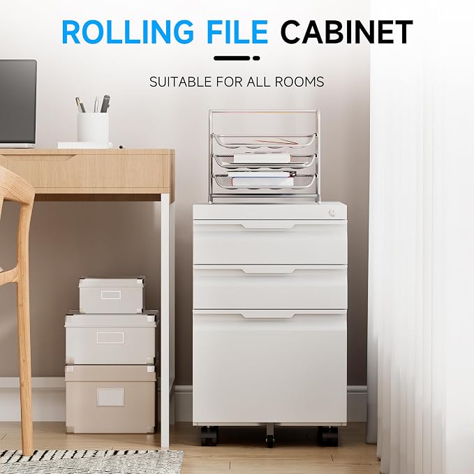Bestoo 3-Drawer Mobile File Cabinet — view 4