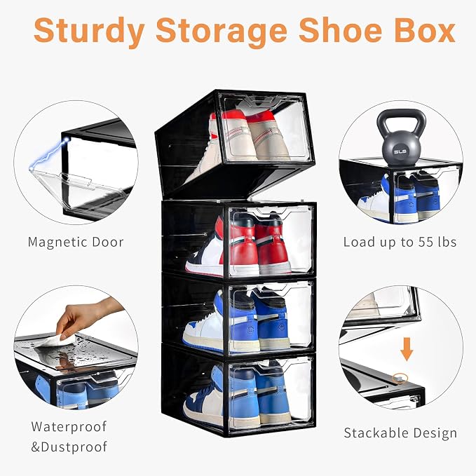 Stebopum 12 Pack Stackable Shoe Storage Organizer — view 3