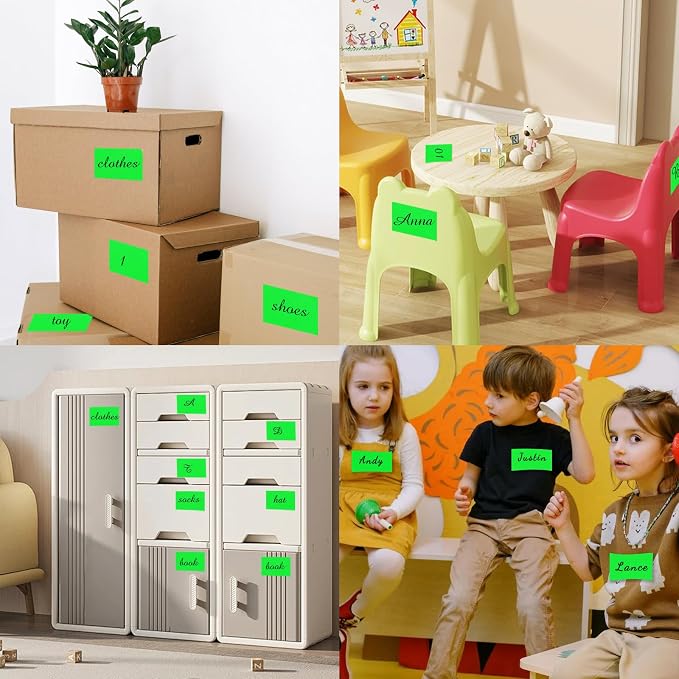 STARLIBOO 3"X5" Rectangle Color Coding Labels, Removable Square Label Inventory — view 5
