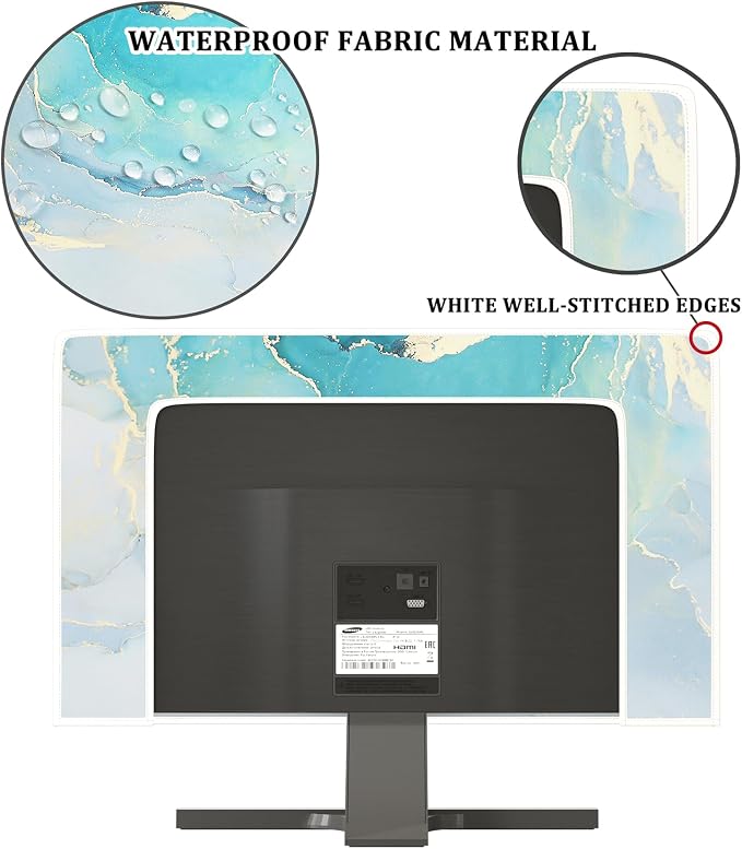 Baocicco Blue Green Marble TV Display Screen Cover 32 Inch Creative Anti-Static — view 3