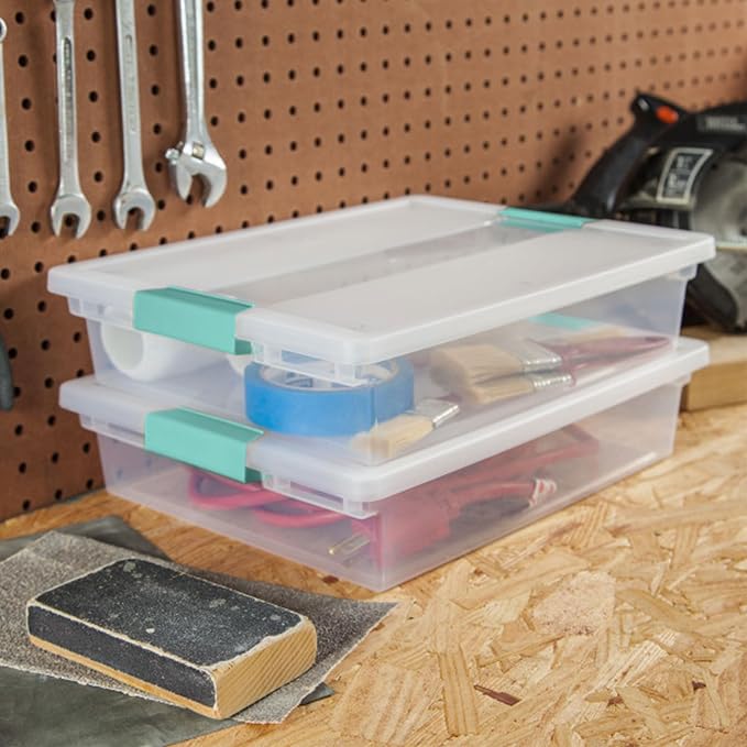Sterilite 12-Pack Clip Box, Stackable Clear Plastic Bins — view 4