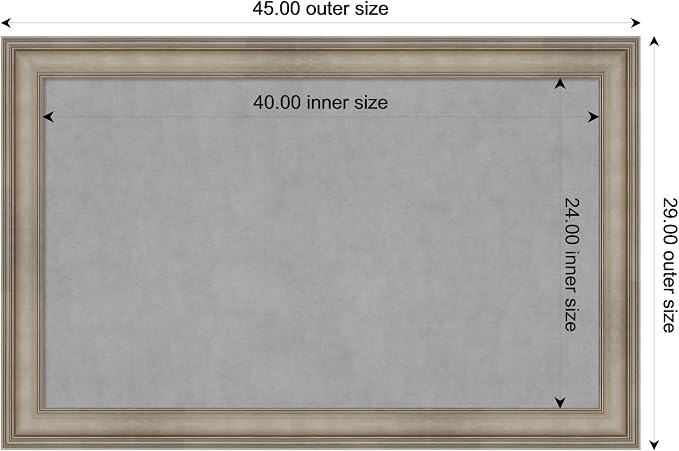 Amanti Art Silver Framed Magnetic Board 29x45 Large Vision Board — view 4