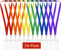 24-Pack Rainbow Breakaway Lanyards