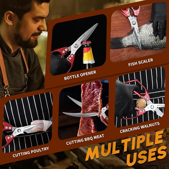 HUUSK Kitchen Scissors Set Red — view 5