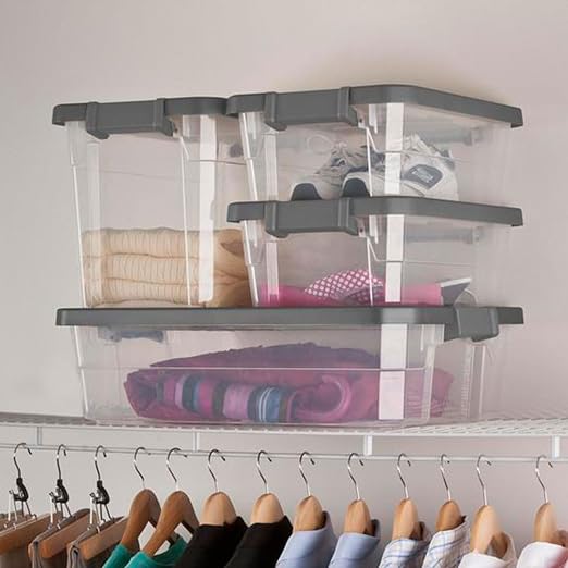 Sterilite 18-Pack Modular Stacker Box, Durable Clear Plastic Storage Bins — view 8