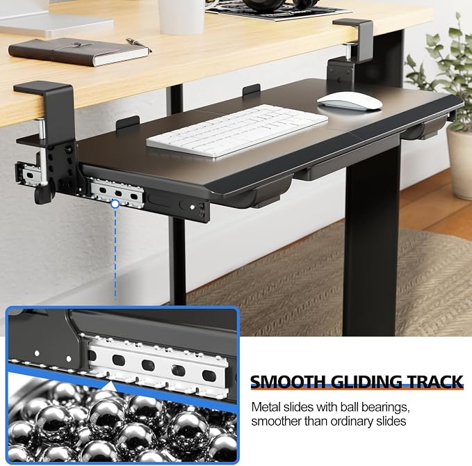 OUKMIC Large Height Adjustable Keyboard Tray — view 6