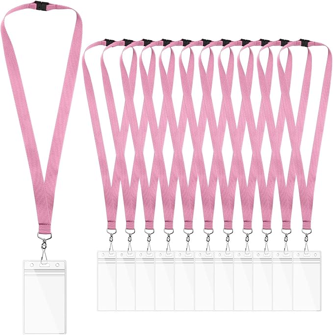 24-Pack Pink Breakaway Lanyards