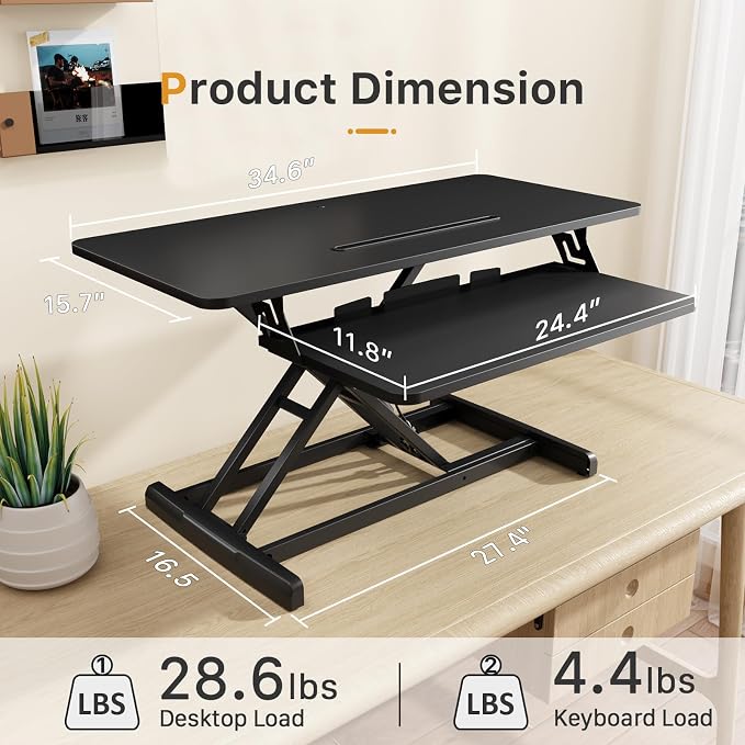 JOY worker Standing Desk Converter, Desktop Workstation Riser — view 2