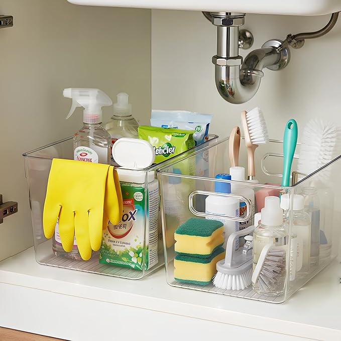 KJIXYUNG 6 Pack Clear Stackable Storage Bins — view 5