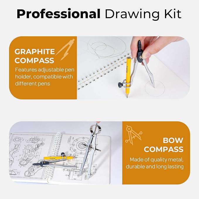 Nicpro 22 PCS Compass Geometry Tools — view 3