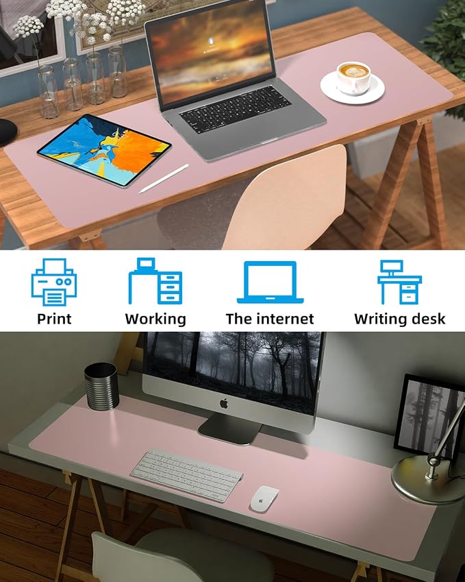 Non-Slip Desk mat, PU Leather Desk Pad Protector, Office Desk Mat, Large Mouse — view 6