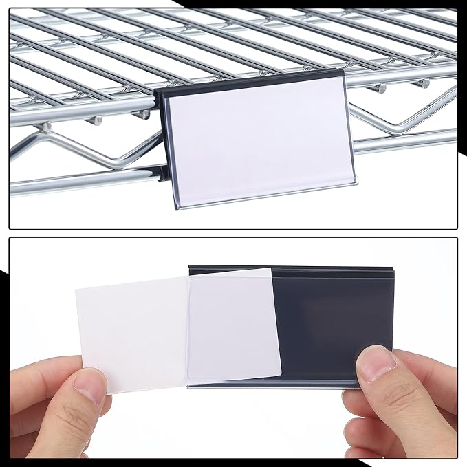 Kathfly 100 Pcs Wire Shelf Label Holders Compatible — view 6