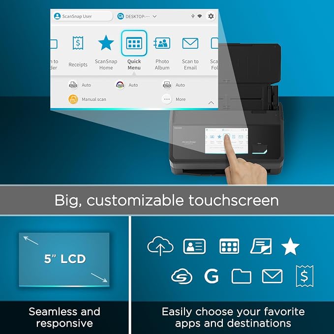 ScanSnap iX2500 Premium Wireless or USB High-Speed Cloud Enabled Document — view 5