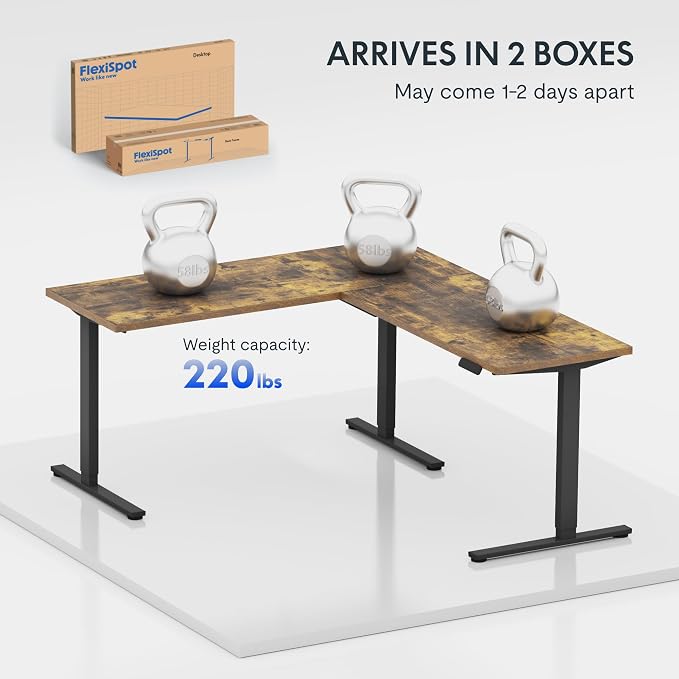FLEXISPOT L Shaped Standing Desk, 63 x 47 Inch Electric Height Adjustable — view 6