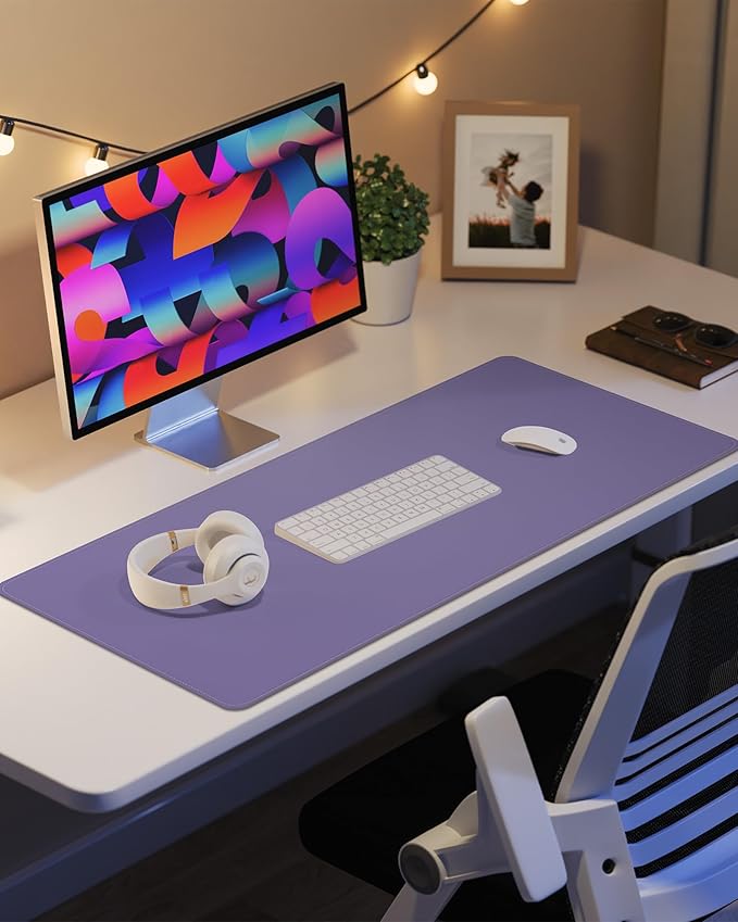 Leather Desk Pad Protector, Office Desk Mat, Non-Slip PU Leather Desk Blotter — view 6