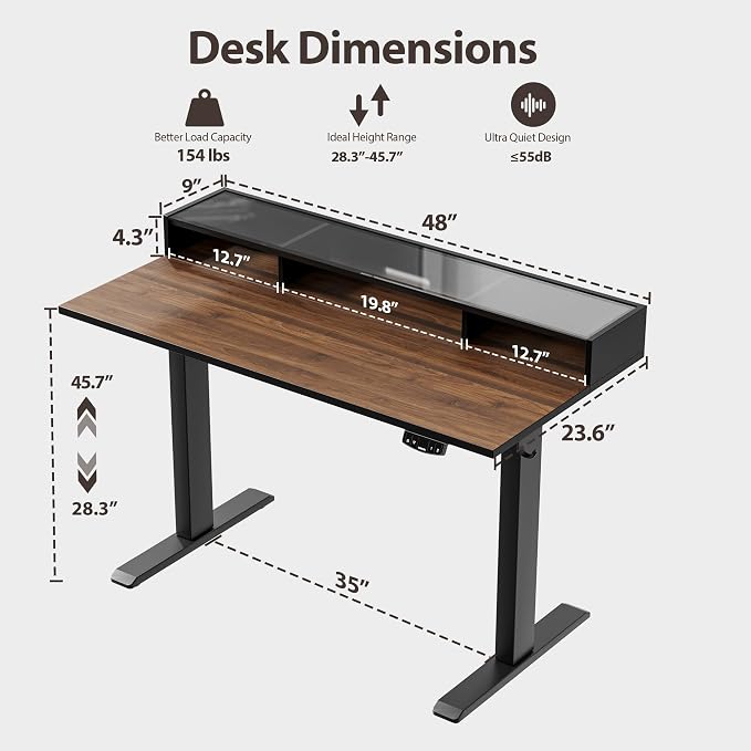 Agilestic Glass Standing Desk — view 3