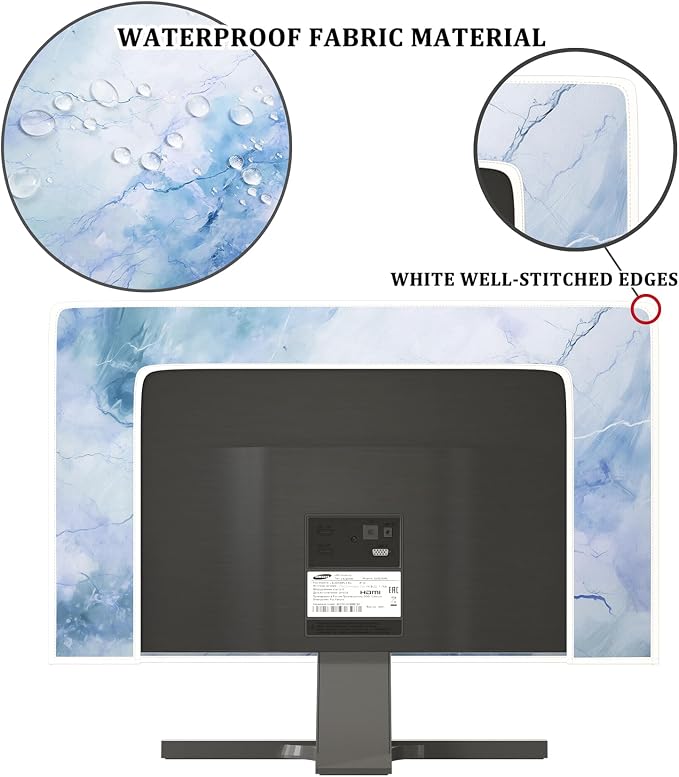 Baocicco Fashion Haze Blue Marble Screen TV Cover Cover 58, 60 Inch Waterproof — view 3
