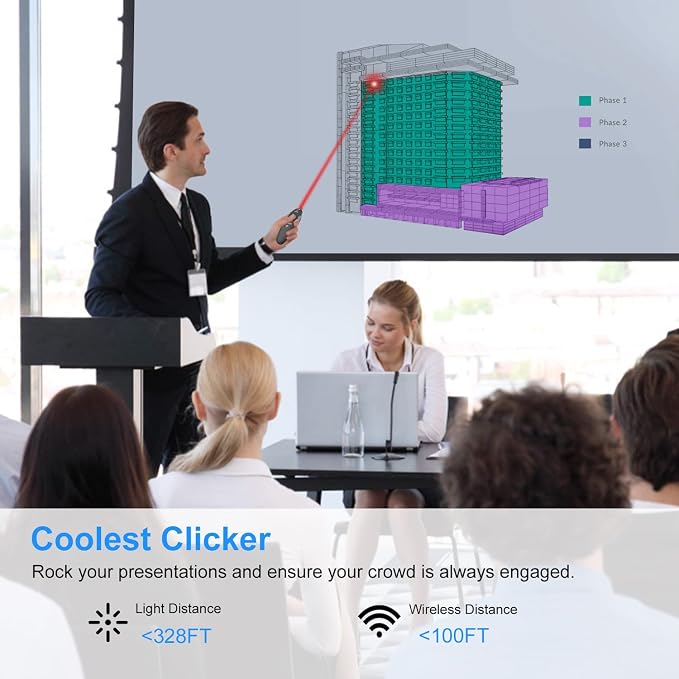 Wireless Presentation Clicker for PowerPoint, Wireless Presenter Remote — view 6