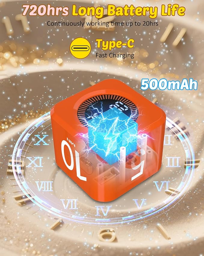 Digital Pomodoro Timer Cube 5/10/25/50min, Visual Productivity Flip Timer — view 7