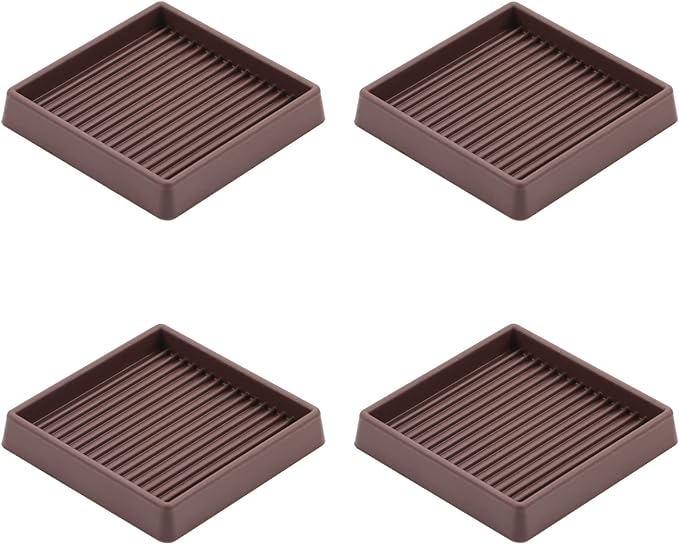 VOCOMO 3X3 Rubber Caster Cups, Non Slip Furniture Pads, Anti-Slip Furniture