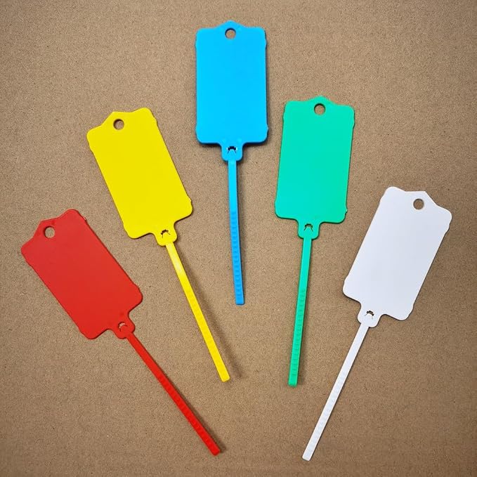 100pcs Reusable Blank Plastic Tags Ties Key Tags 1.45"*2.48" Serrated Tension — view 6