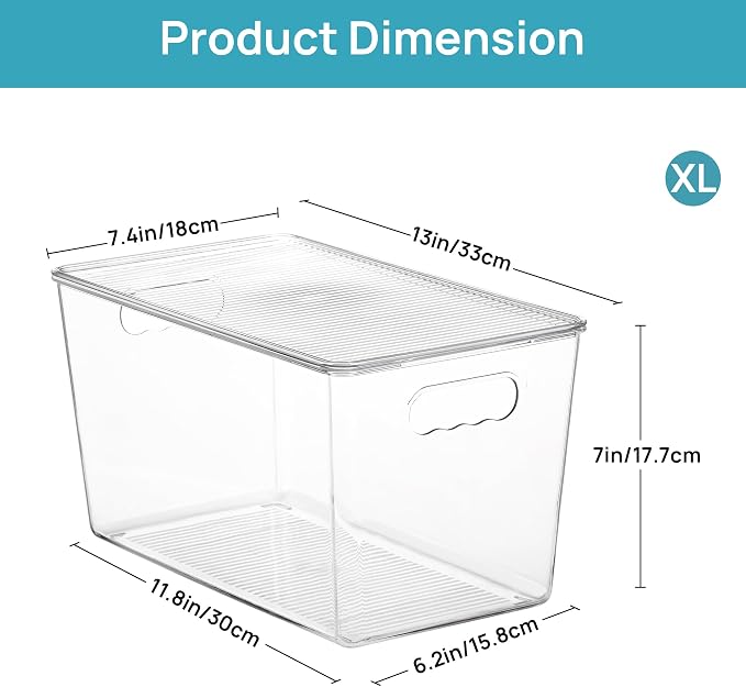 Vtopmart 10 Pack Clear Stackable Storage Bins — view 2