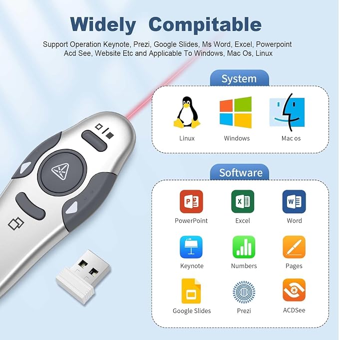 QUI Presentation Clicker Wireless Presenter Remote Clicker — view 5