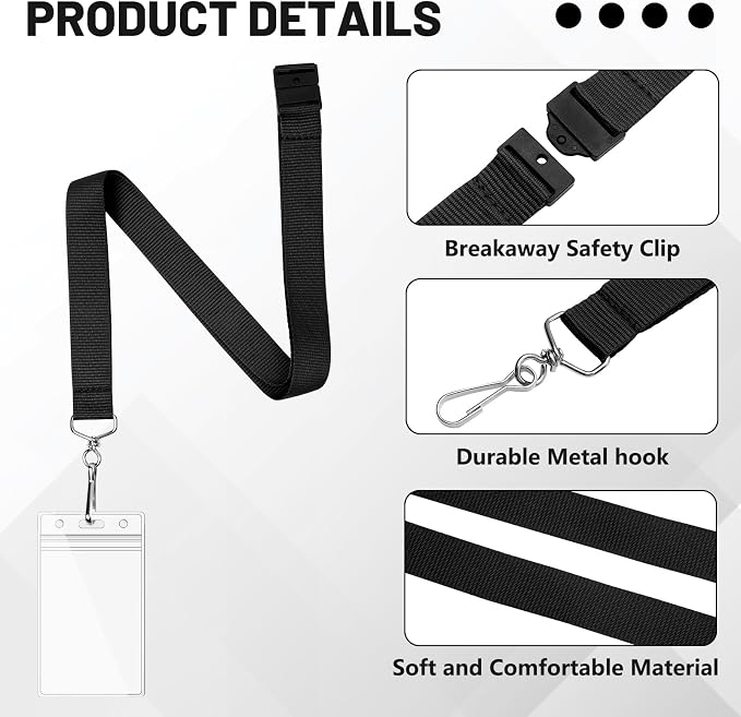 24-Pack Black Breakaway Lanyards — view 4
