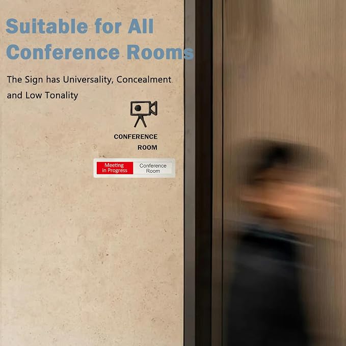 Available or Meeting in Progress Privacy Sign, Vacant Occupied Sign — view 4