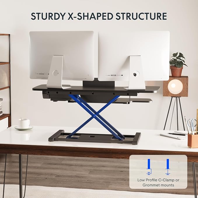 FLEXISPOT 40" Electric Standing Desk Converter, Height Adjustable Riser — view 7