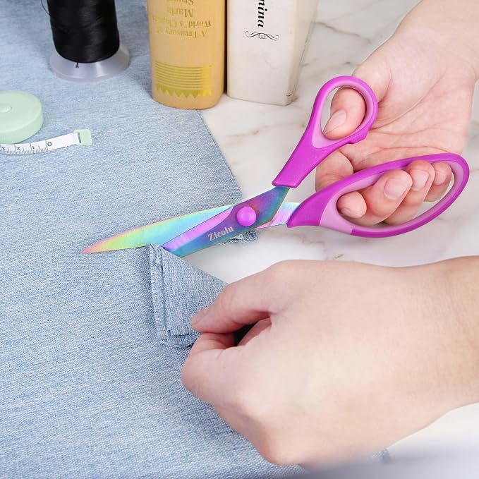 Zicolu 8.5" Scissors All Purpose, Titanium Coating Sharp Blade, Soft — view 6