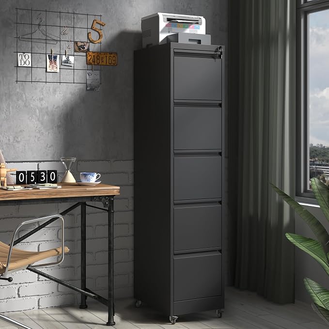IKIMI 5 Drawer Locking File Cabinet — view 2