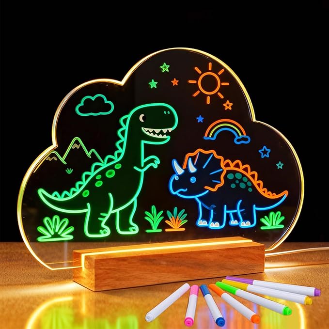 SetGame LED Note Board with 7 Colors Pen, Art Creative Light Up Dry Erase Board — view 2