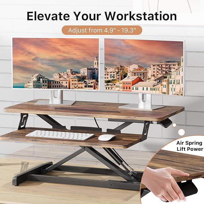 JOY worker Standing Desk Converter, Desktop Workstation Riser — view 3