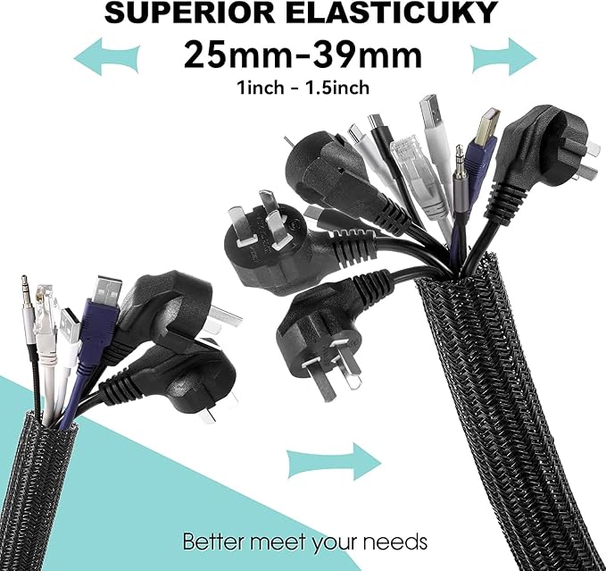 AGPTEK Cable Sleeve Cover, 10ft — view 2