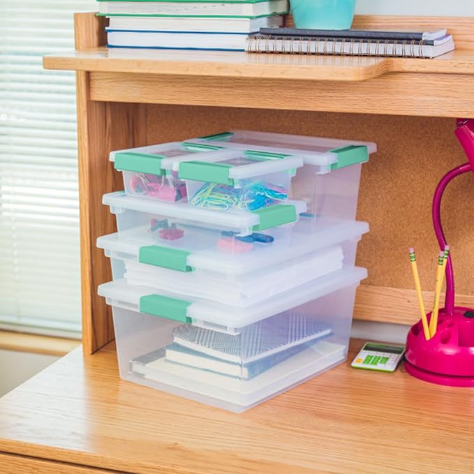 Sterilite 12-Pack Clip Box, Stackable Clear Plastic Bins — view 8