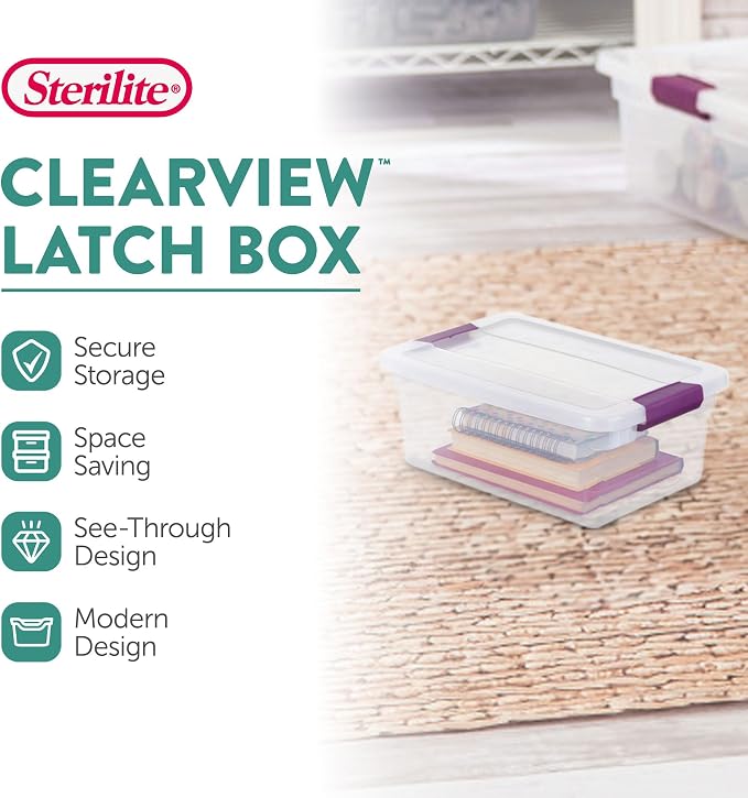 Sterilite 36-Pack ClearView Latch Box, Stackable Storage Organizer Bins — view 2