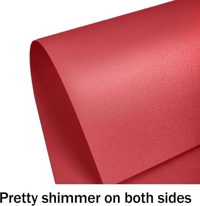 100 Sheets Red Shimmer Cardstock 8.5 x 11 Red Paper, Goefun 80lb Card Stock — view 3